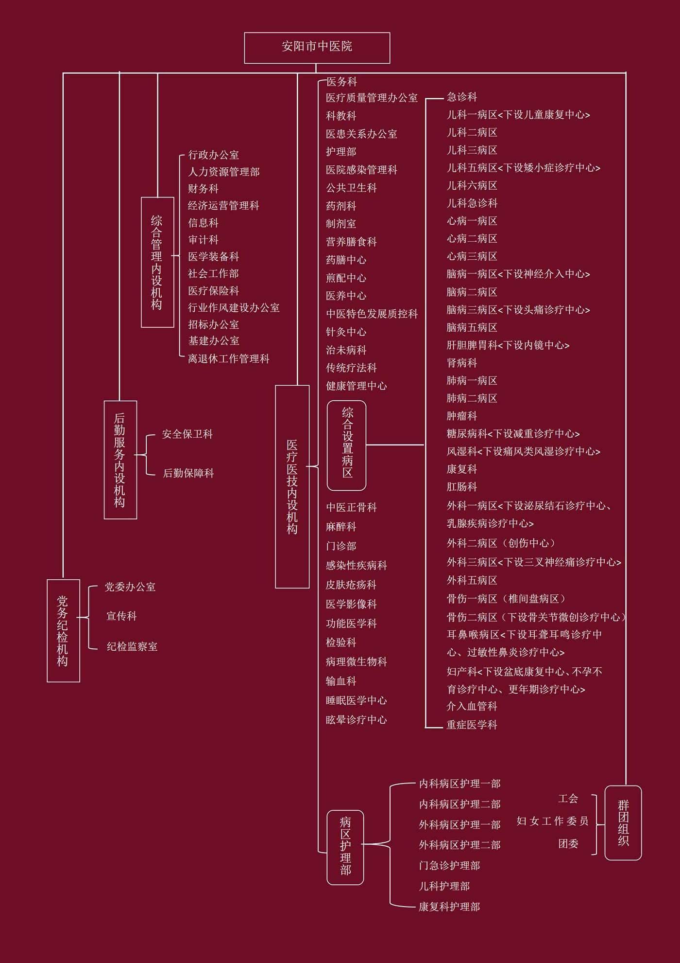 安陽市中醫(yī)院機(jī)構(gòu)示意圖